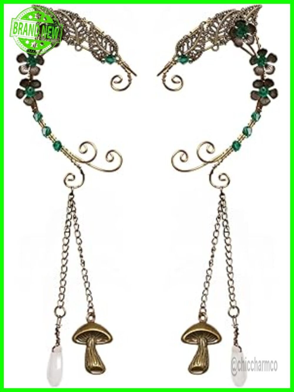 Handcraft Silver Pointed Fairy Elven Cosplay Fantasy Ear Cuffs for Non Pierced